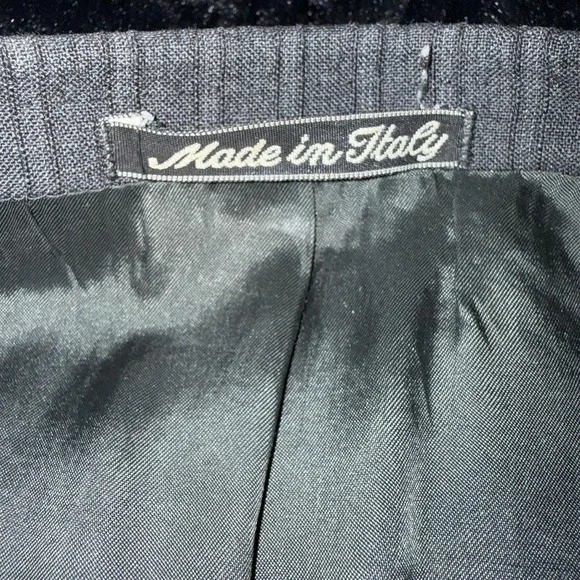 Ungaro Uomo Blazer Mens 44L Gray Pinstripe Wool Double Breasted Made Italy - Picture 6 of 13